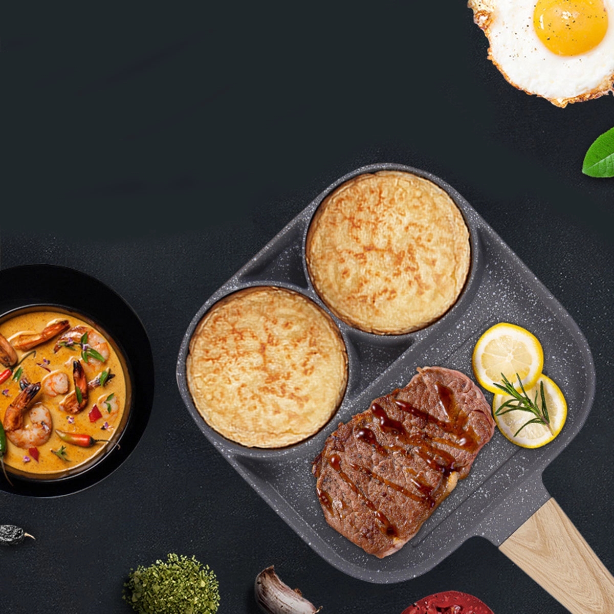 Egg Frying Nonstick Pan 4-Cups 4