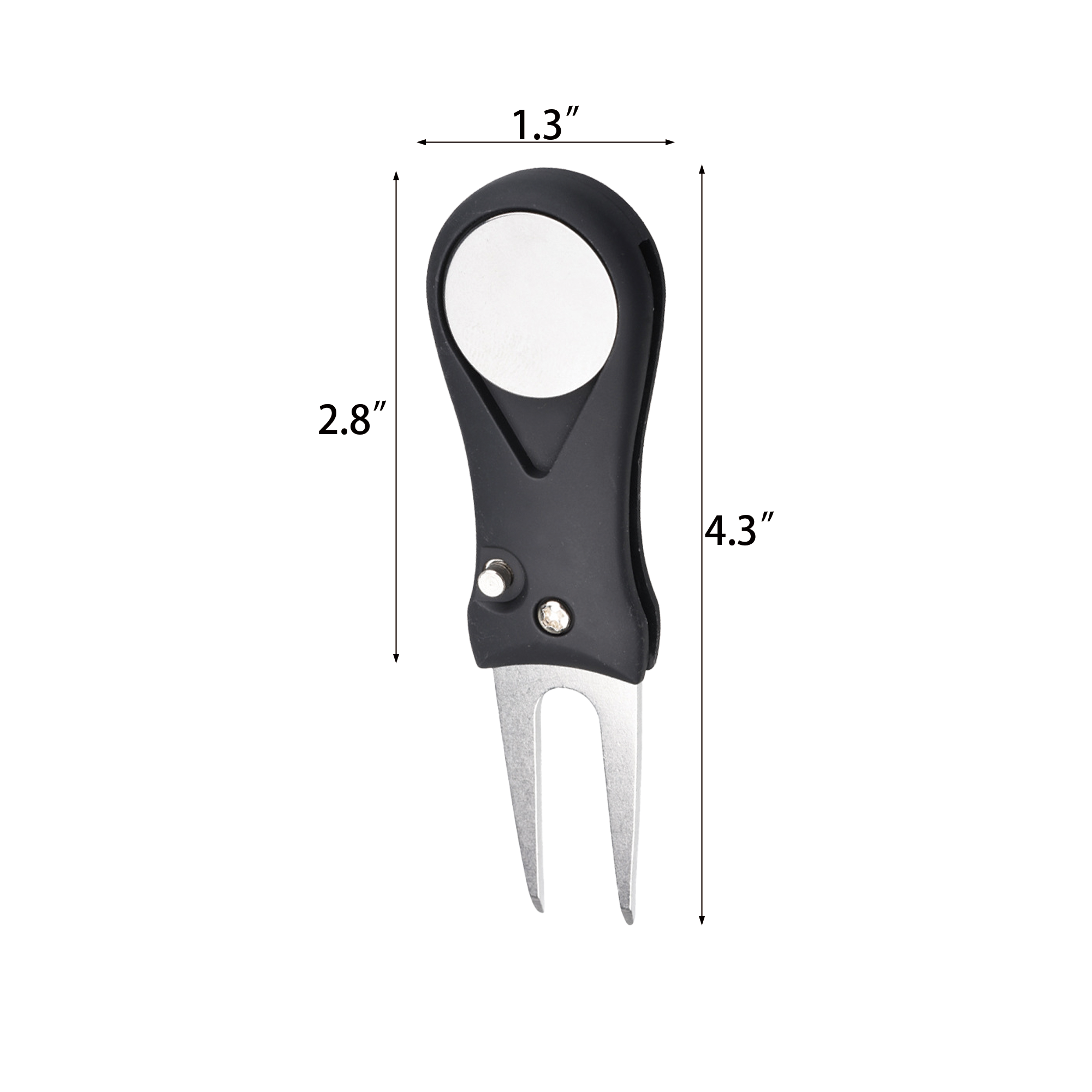 Foldable Golf Ball Marker Switchblade Divot Tool Pitch Fix 2