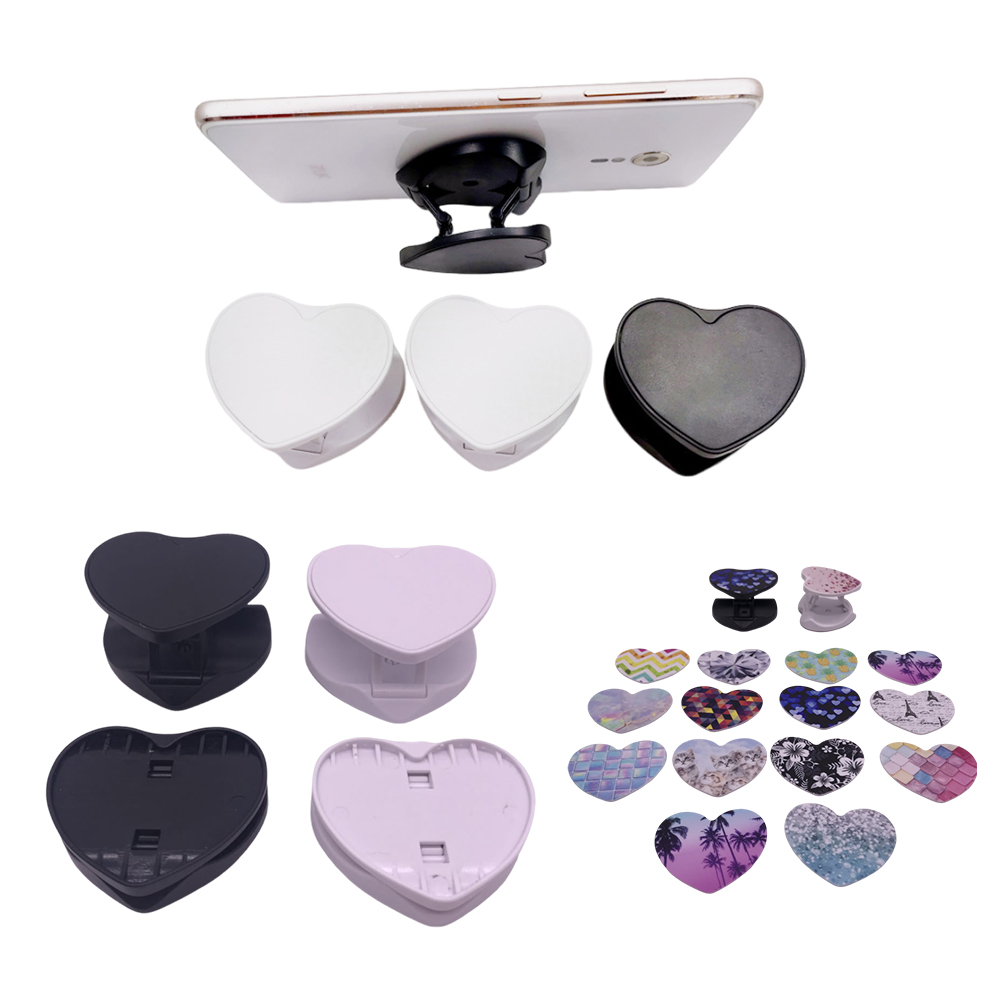 Phone Grip Holder Marble Heart Shape