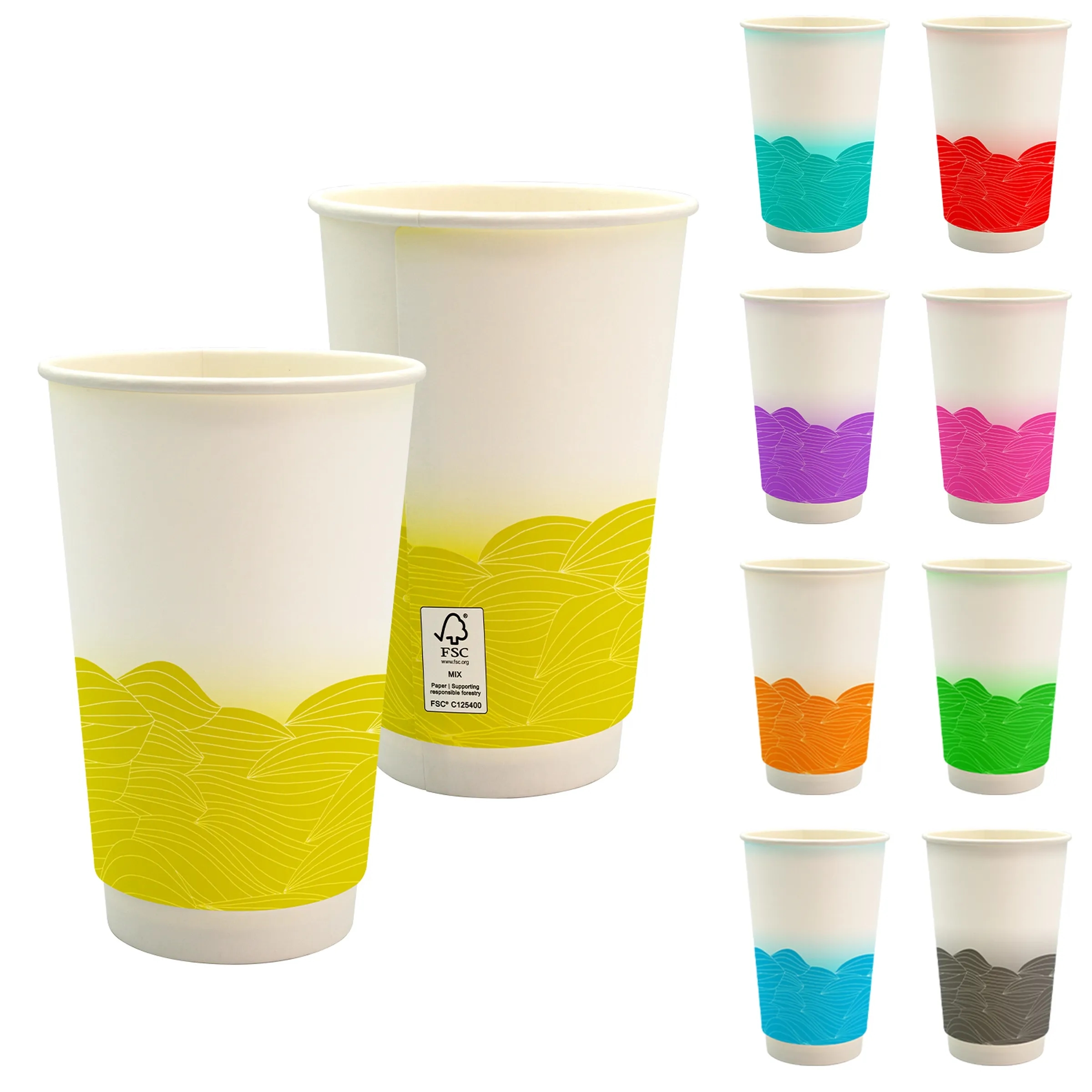16 oz. Full Color Turbulent Waves Cube Paper Cup 13
