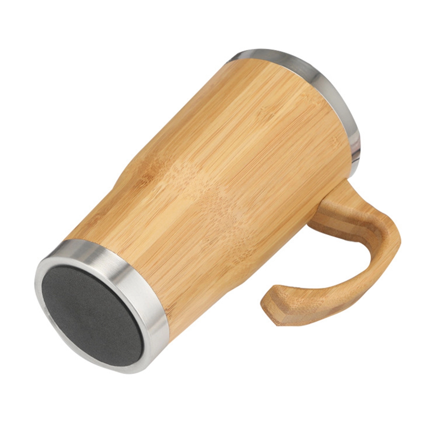 15 OZ Stainless Steel Bamboo Tumbler with Handle 8