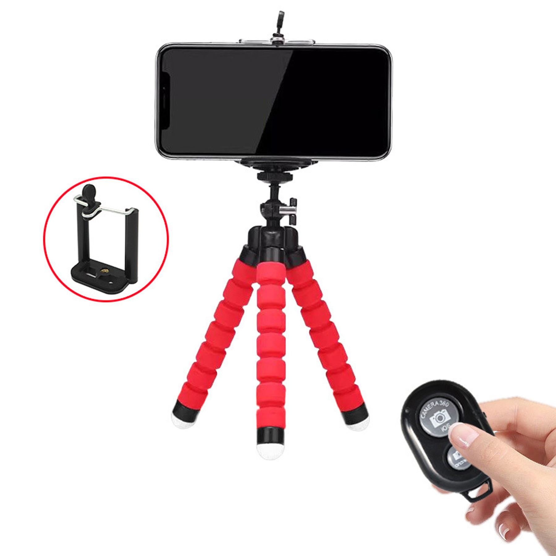 Phone Tripod with Holder and Wireless Remote 4