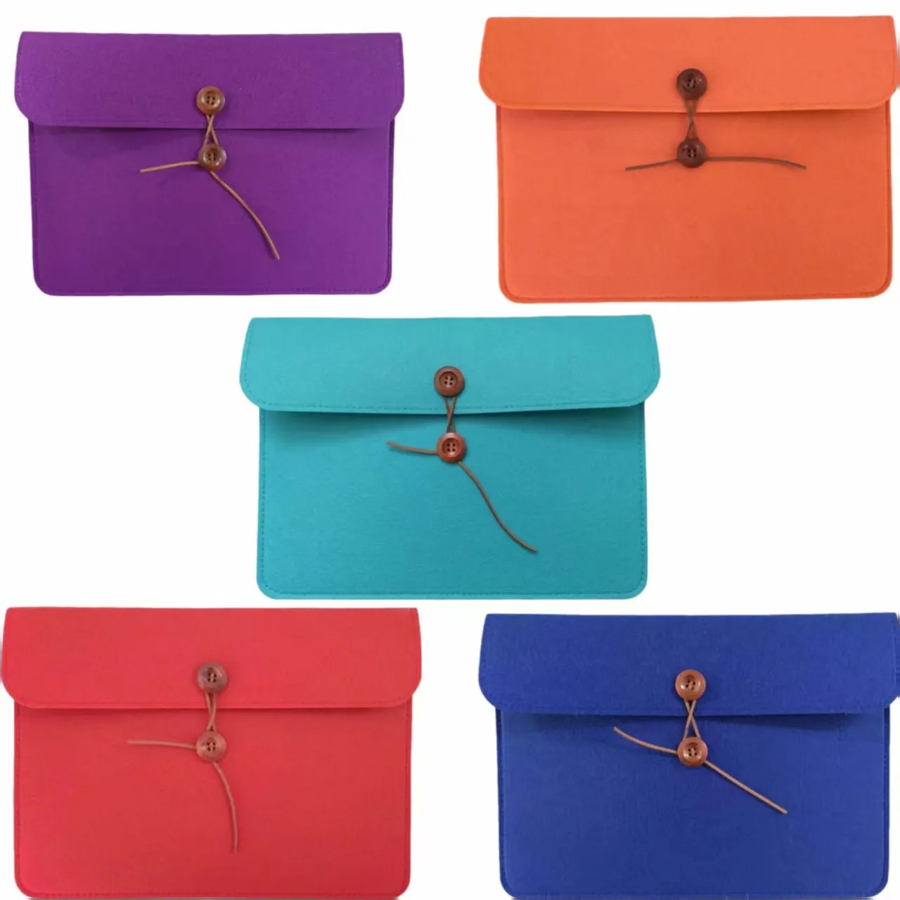 Customizable Felt Document Bag, Button Office Organizer 5