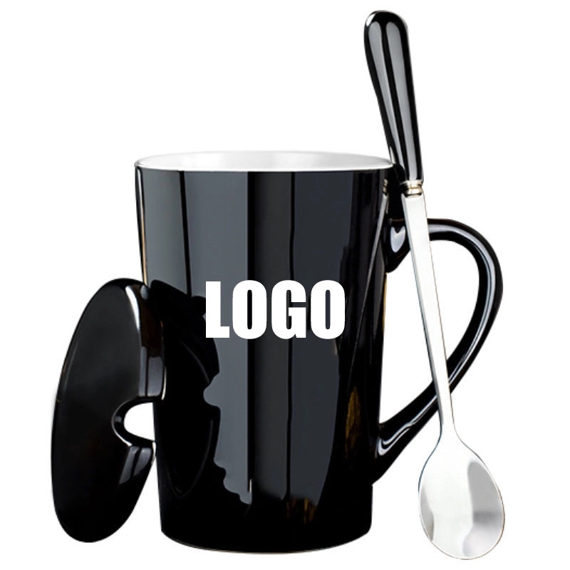Custom 12 Constellation Ceramic Coffee Mug with lid spoon 7
