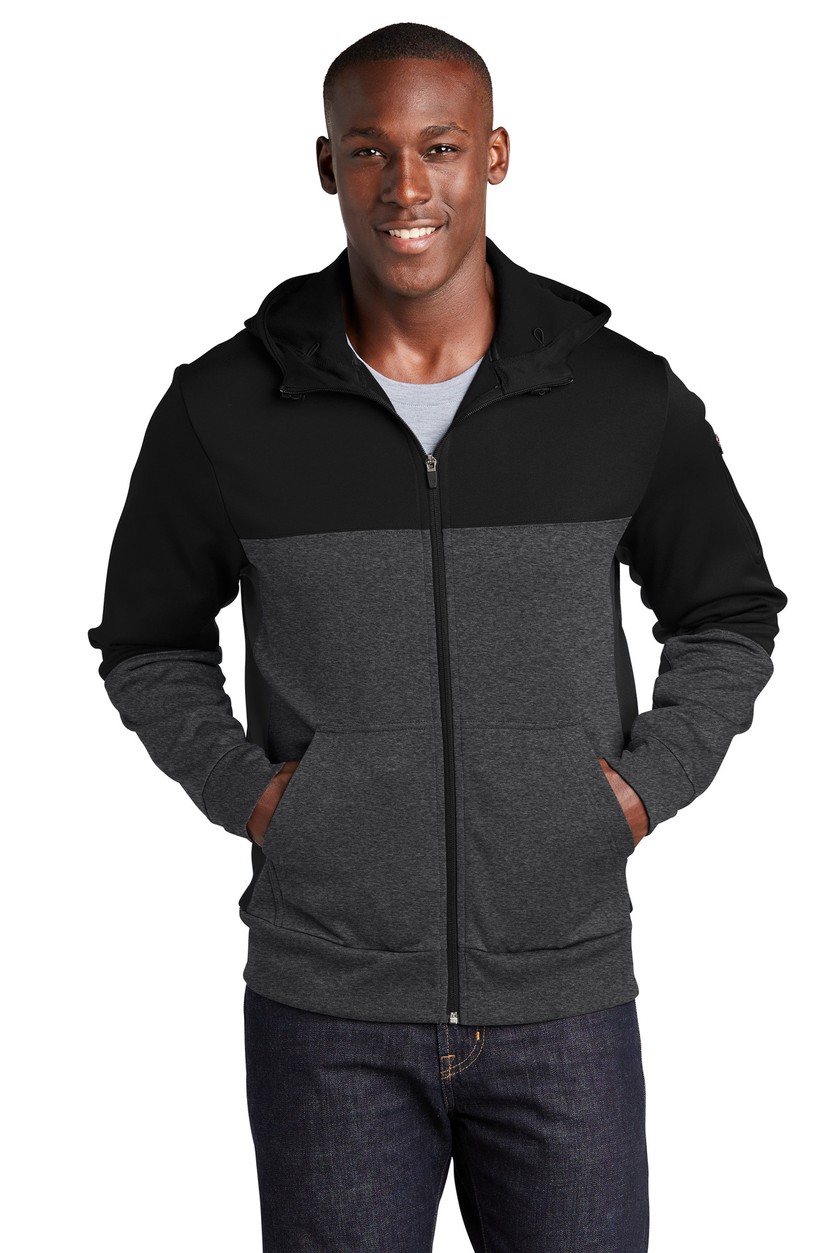 Sport-Tek Tech Fleece Colorblock Full-Zip Hooded Jacket. ST245 27
