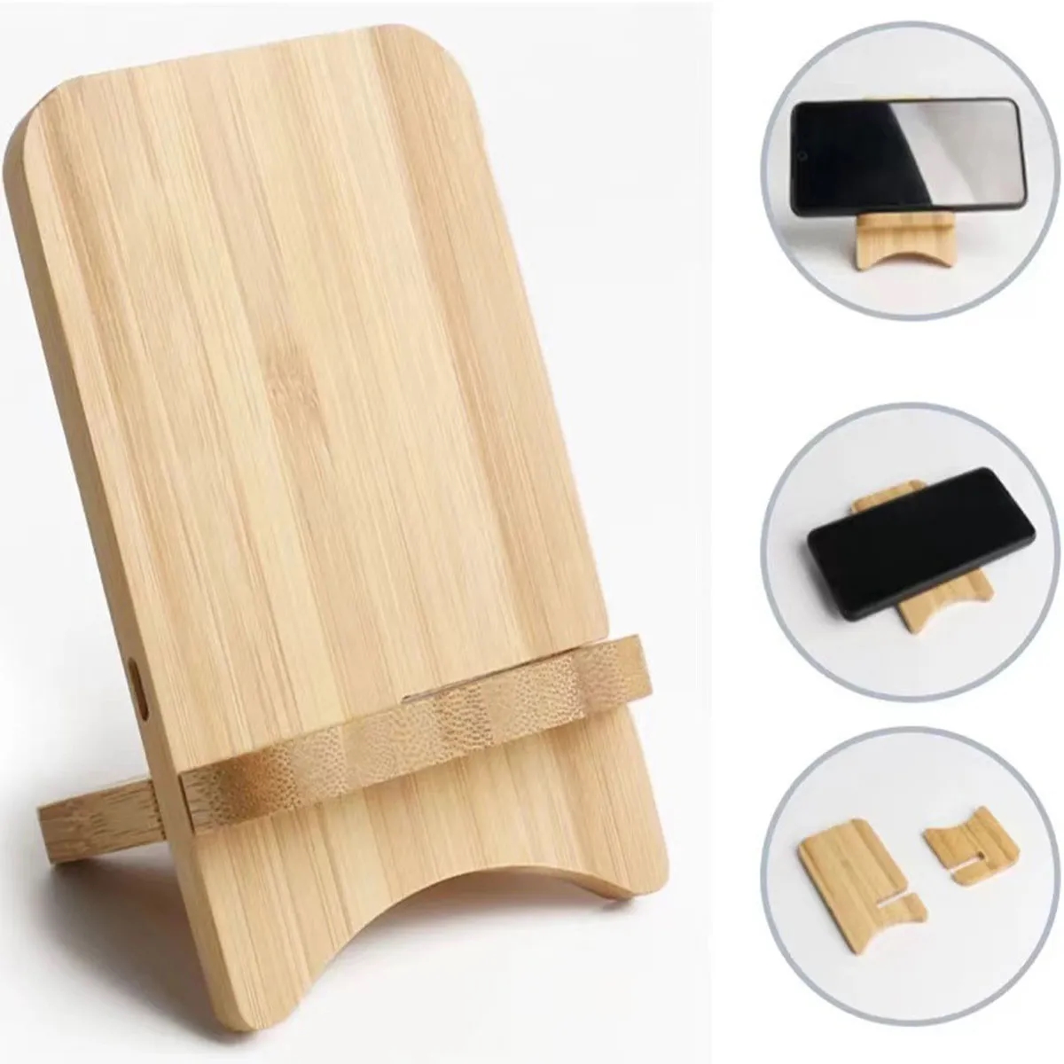 15W Bamboo Stand Wireless Charger 2