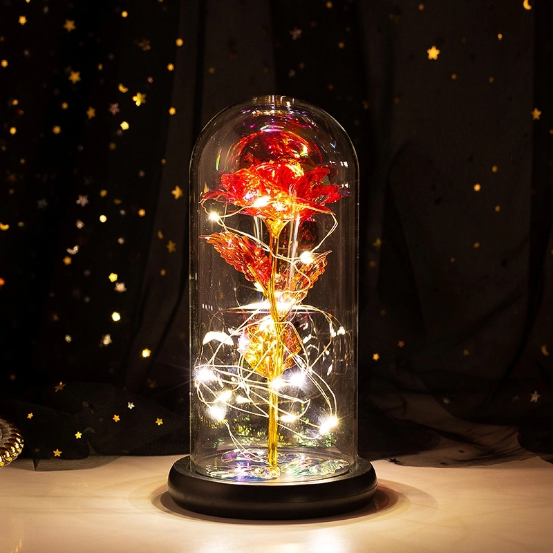 Colorful Artificial Rose Gift W/ Led String Lights 4