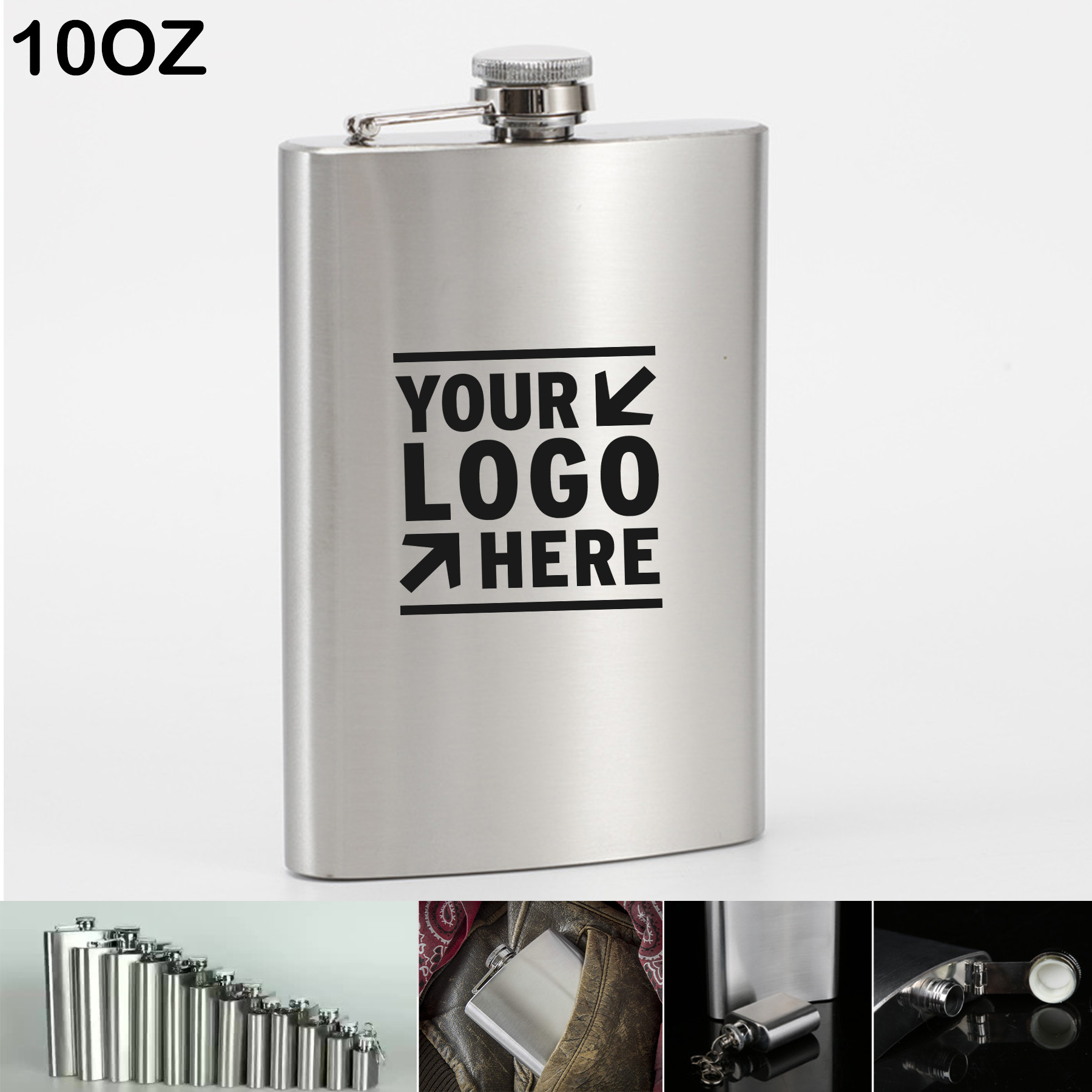 10oz 280ml Stainless Steel Hip Flask 1