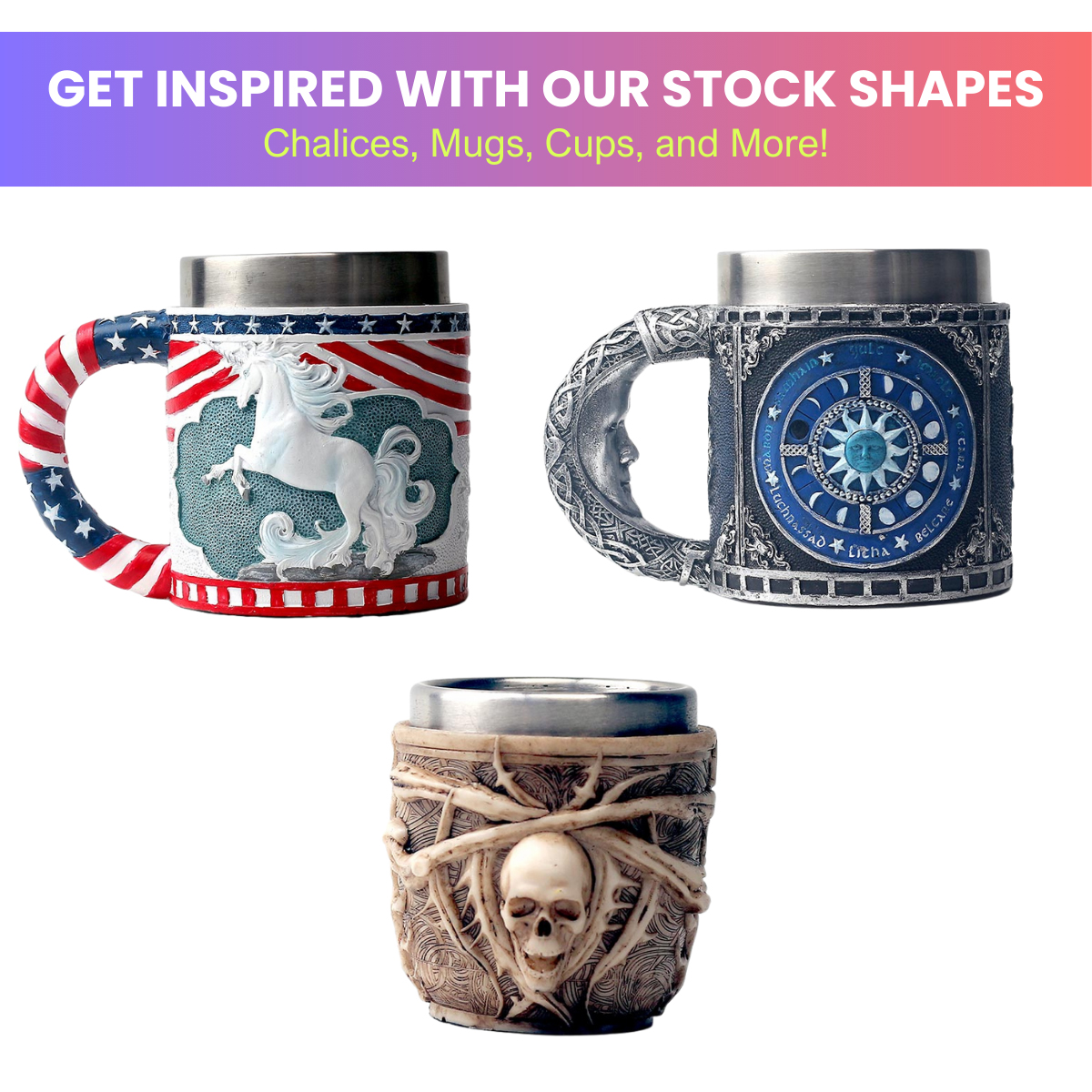 EpicMug Customizable Resin Molded Exterior Mug - Stainless Steel 450ML 37