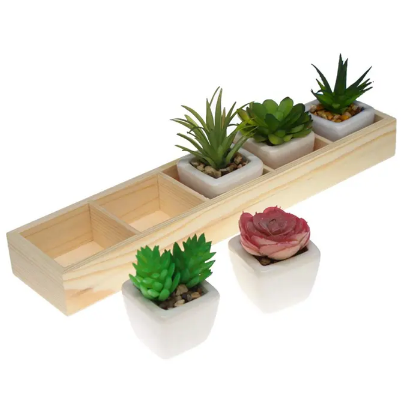 Wooden Flower Succulent Planter Stand 3