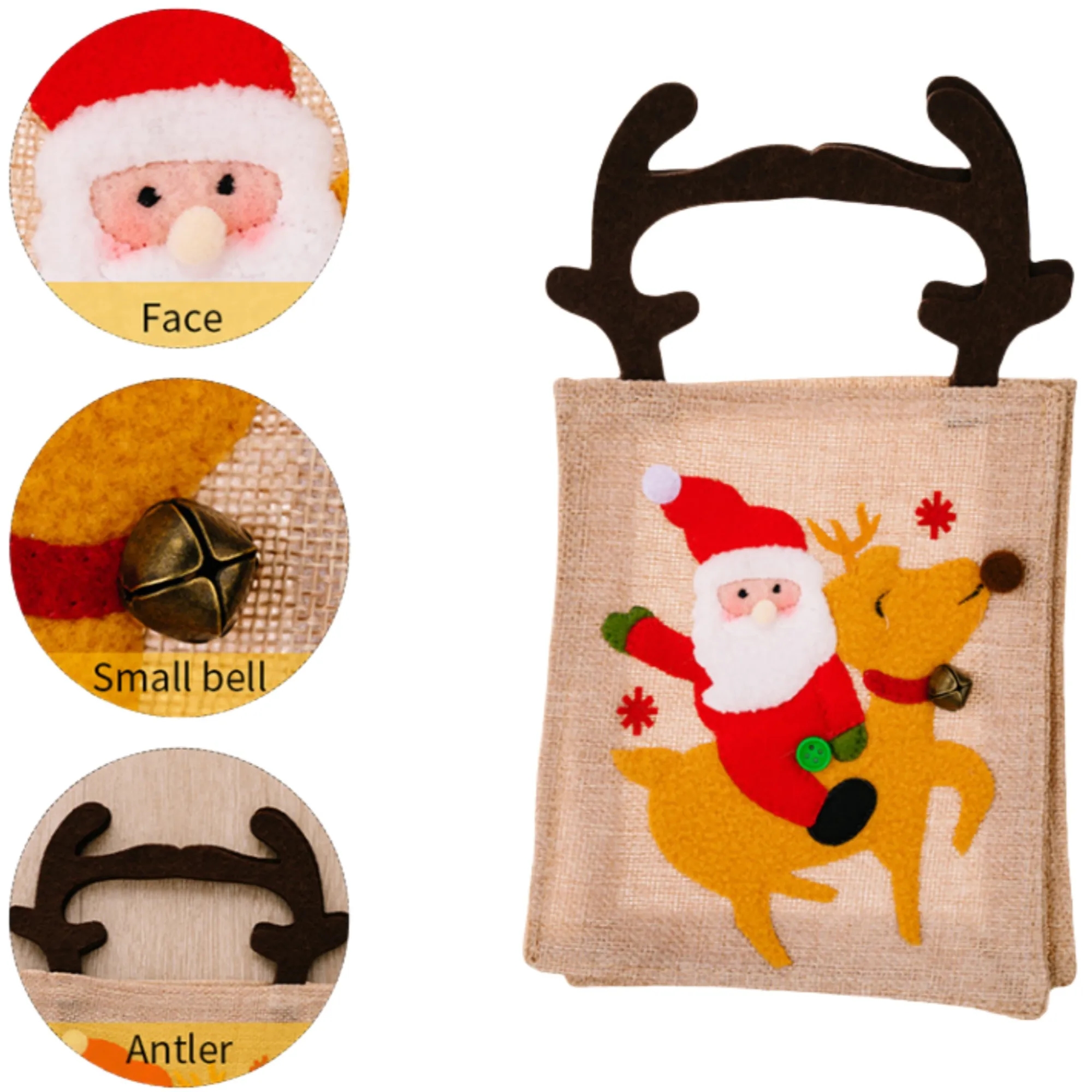 Christmas Themed Striped Tote Bag, custom tote bag with logo imprint 2