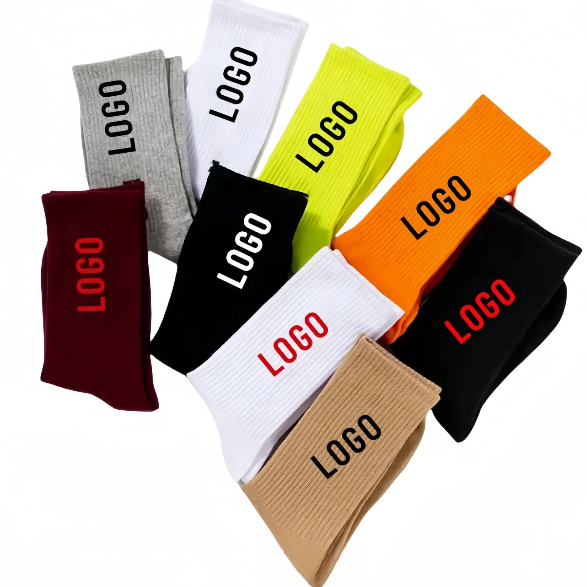 MOQ50 Solid Color Combed Cotton Running Socks 3