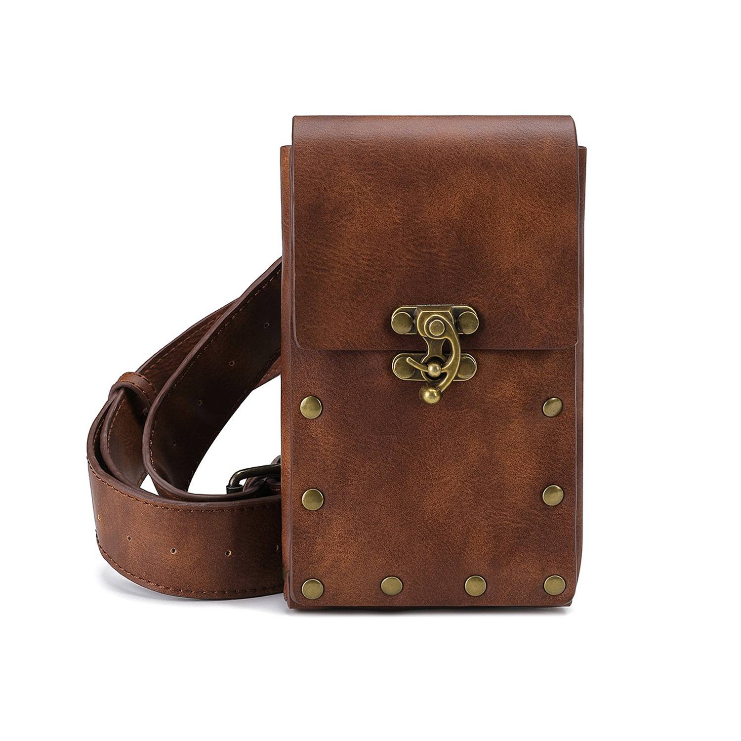 PU retro women's outdoor diagonal sports mini waist bag 6