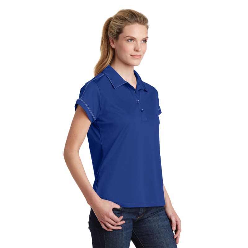 Sport-Tek Women's Contrast Stitch Micropique Sport-Wick Polo. 3