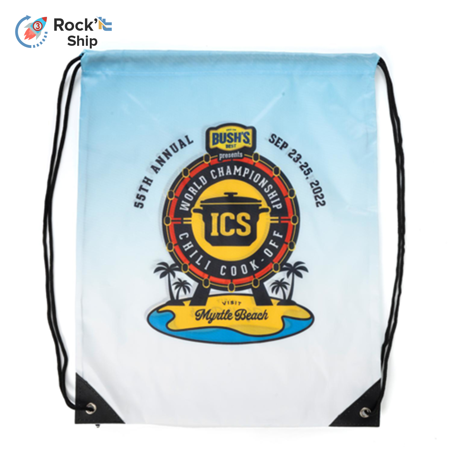 Rock'it 3-Day Premium 210D Sublimated Drawstring Cinch Up Backpack (15" x 18") 1