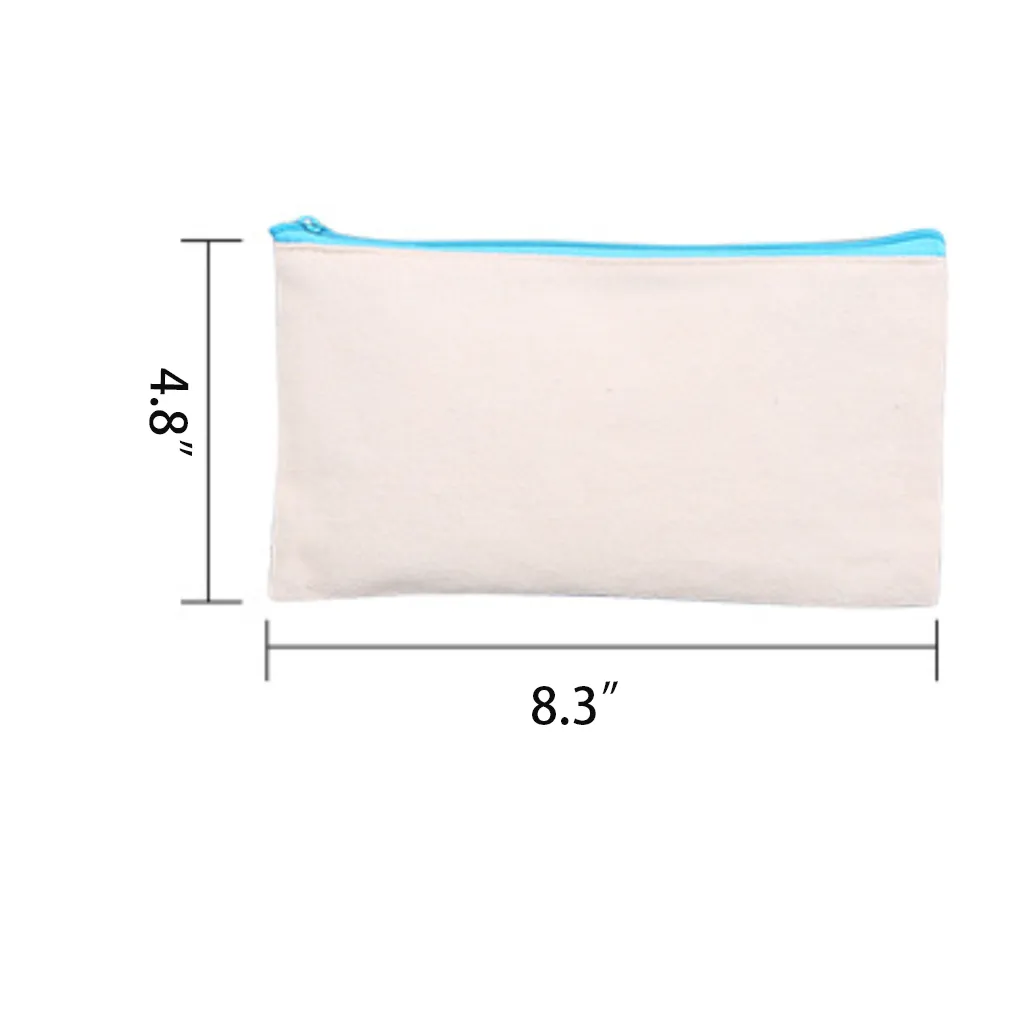 10 Pcs Zipper Cotton Canvas Pencil Bag 1