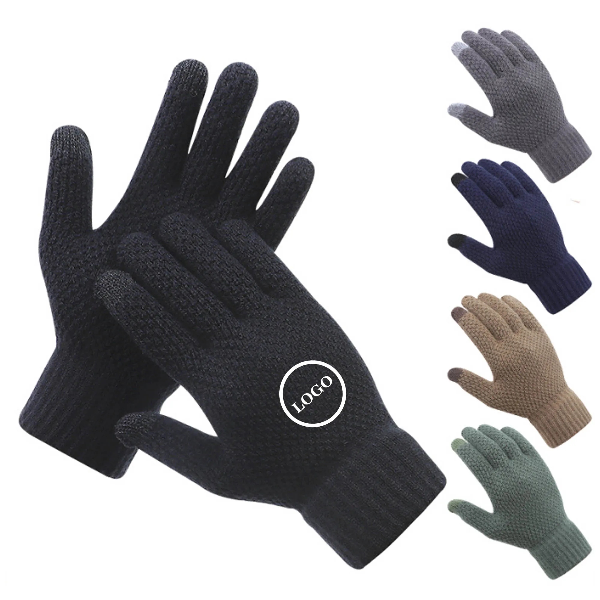 Touchscreen-Compatible Knit Winter Gloves 3