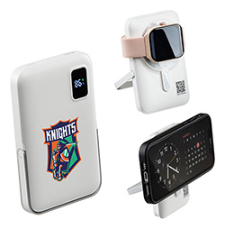 Regal 10000mAh 20W PD Power Bank w/15W Magnetic Wireless Charger, Watch Charger & Phone Stand 29