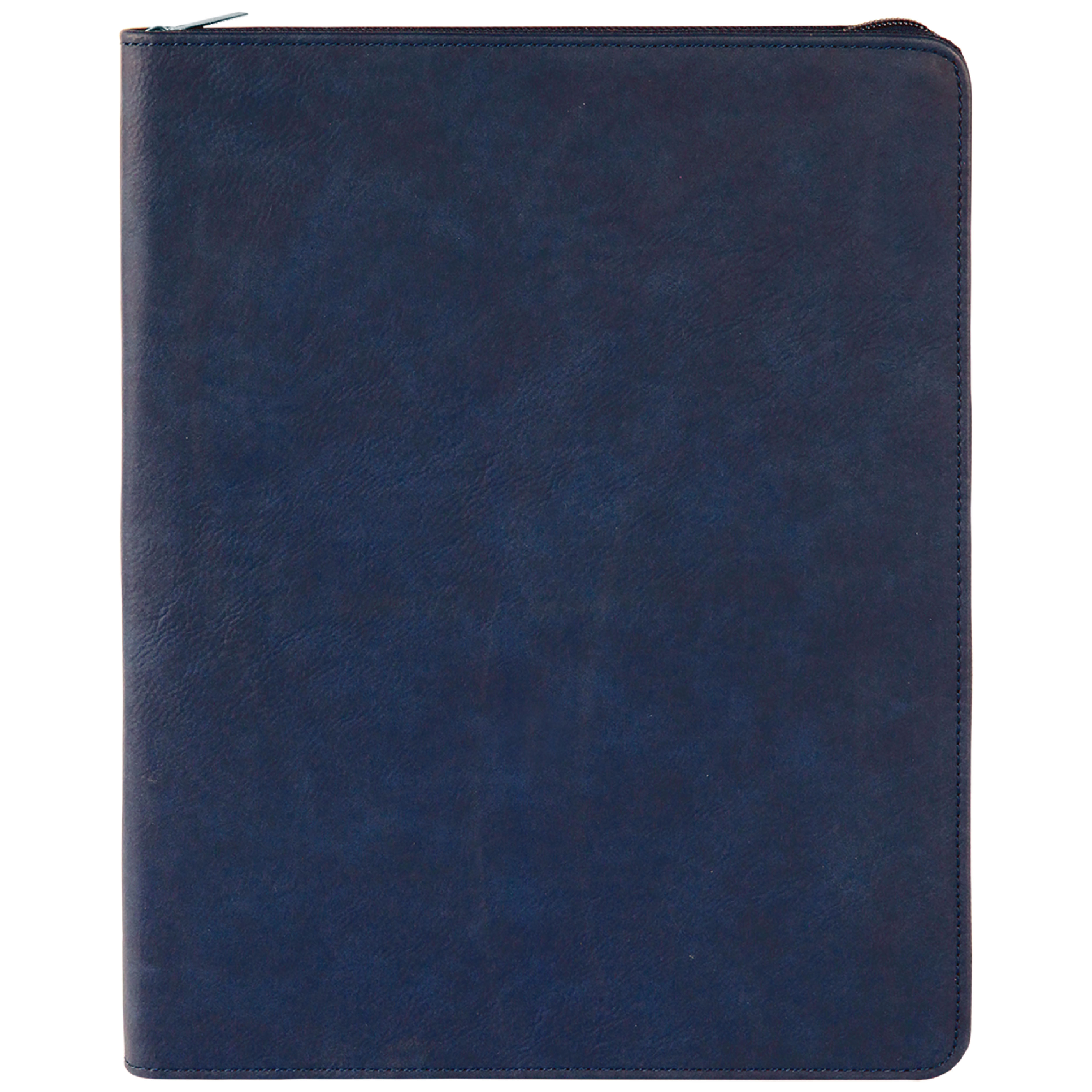9" x 12" Leatherette Blue/Black Portfolio with Zipper 4