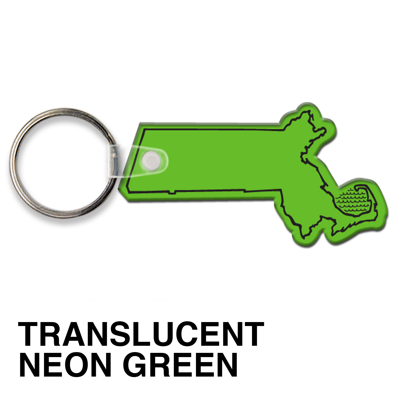 Massachusetts State Shape Key Tag (Spot Color) 4