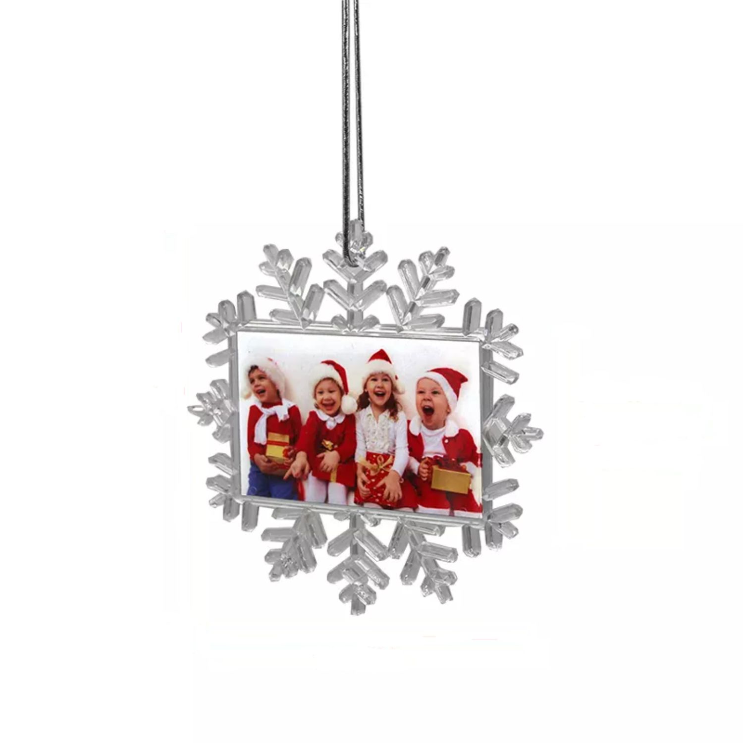 Small Snowflake Clear PC Christmas Ornament 2