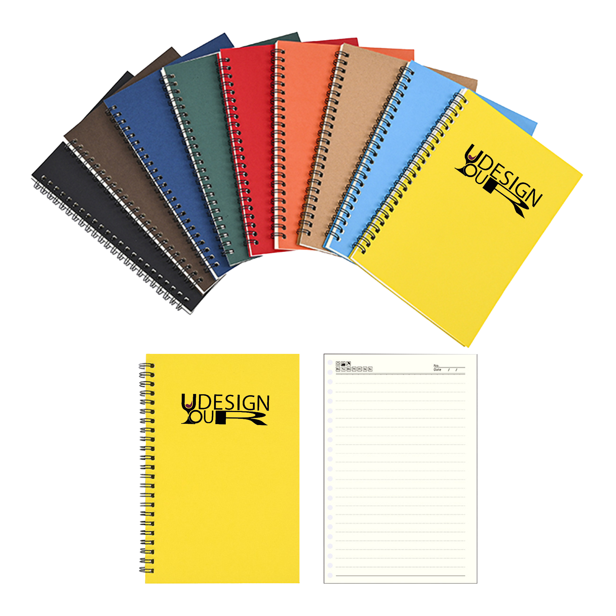 A5 Spiral Lined Notebooks With Kraft Paper Cover 2