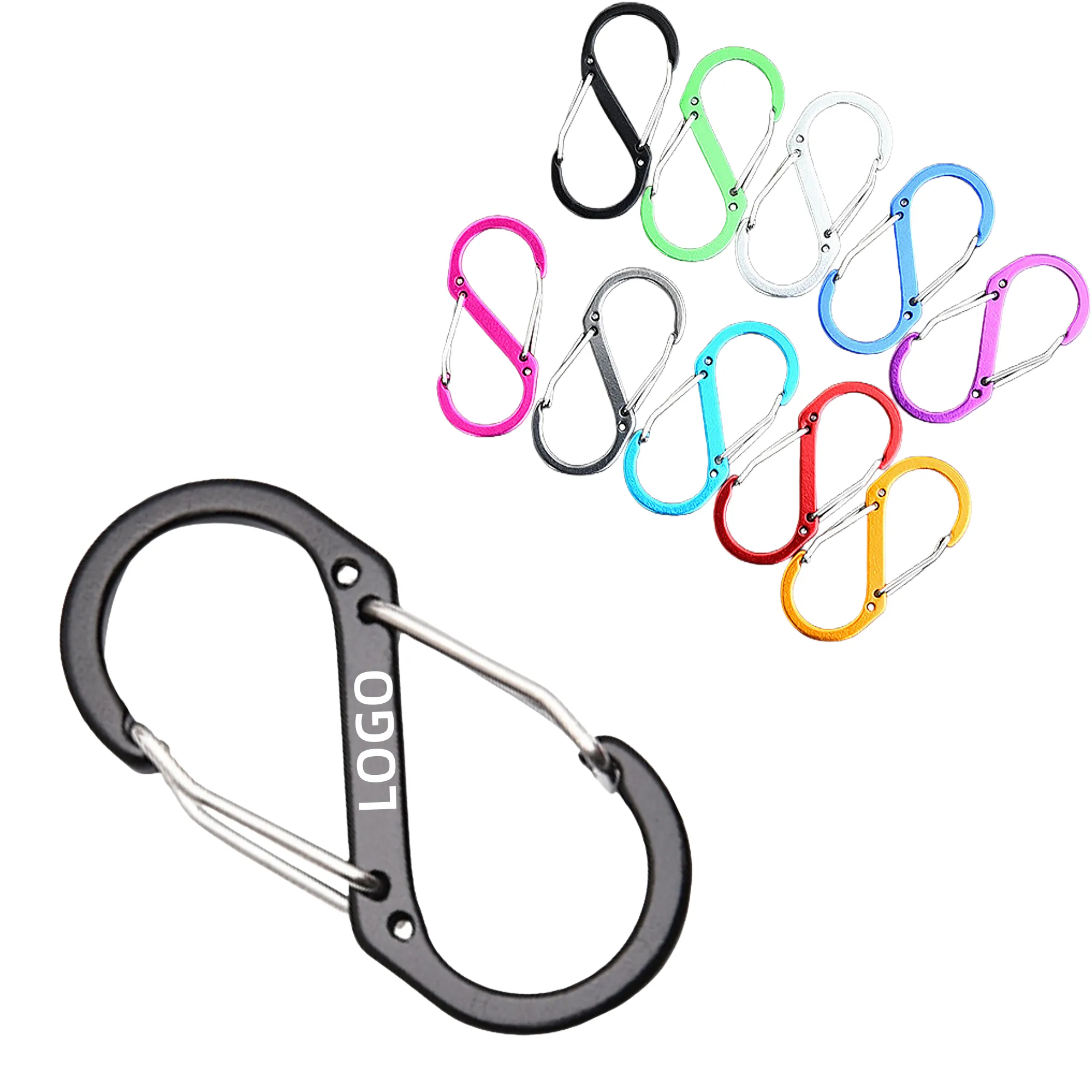 MOQ Aluminum Alloys S Shaped Carabiner Double Hook 2