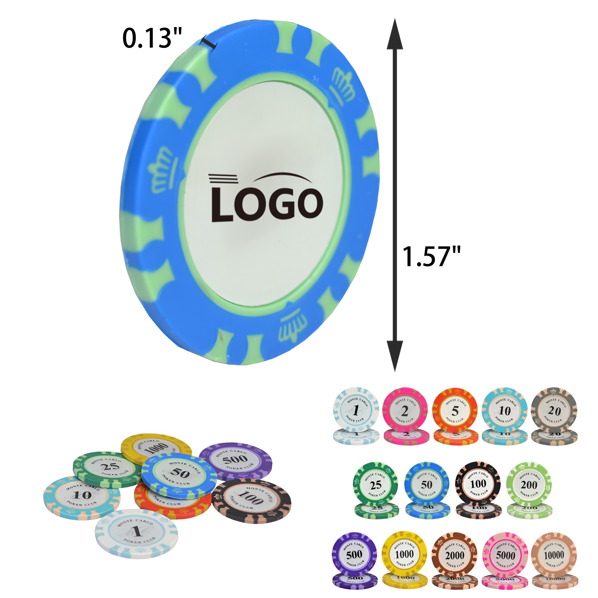 Smooth 14 Colors Clay Poker Chip 2