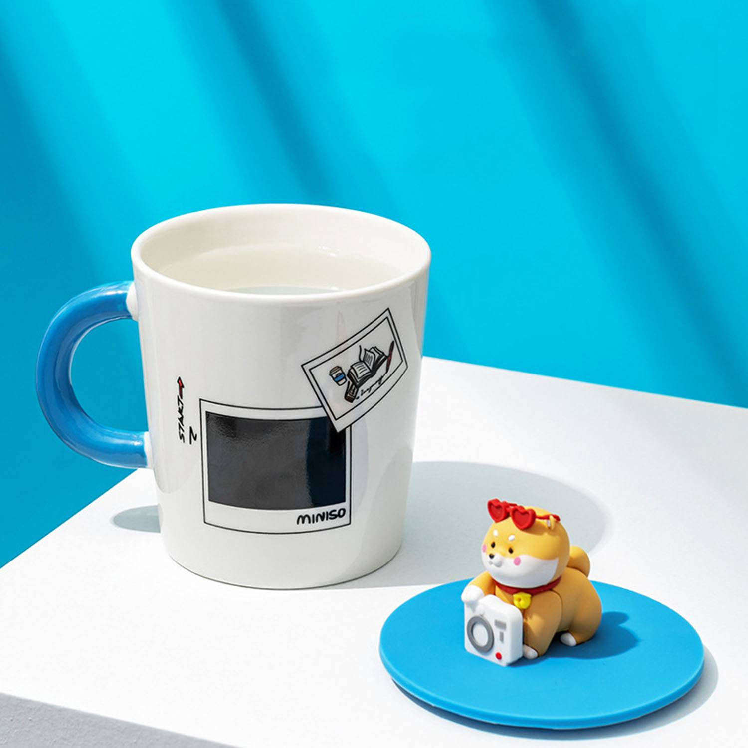 12oz Heat-Sensitive Color Changing Ceramic Mug w/Cartoon Lid 4