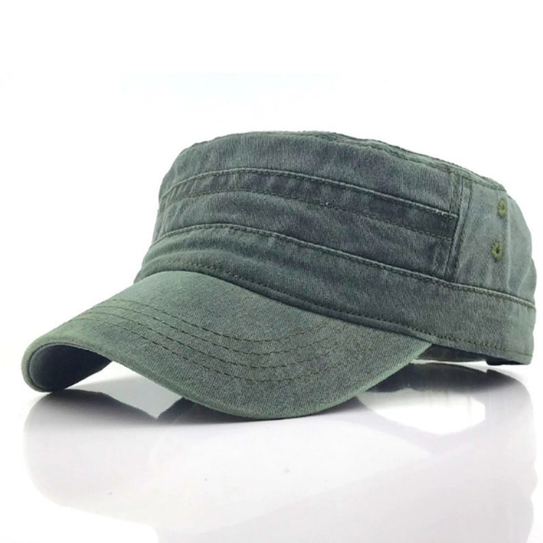 Washed Cotton Hat Distressed Cadet Cap Military Army Style 11