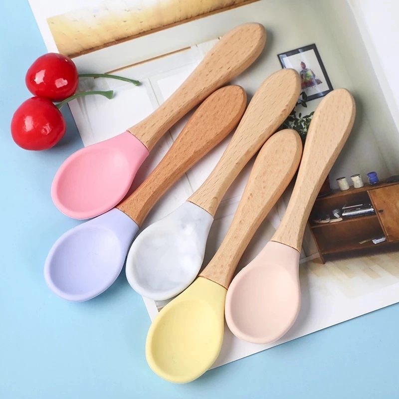 Baby Silicone Bamboo Spoon 2