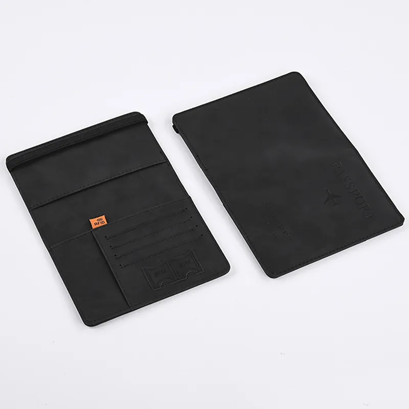 RFID Blocking Travel Wallet Passport Holder With Elastic 3