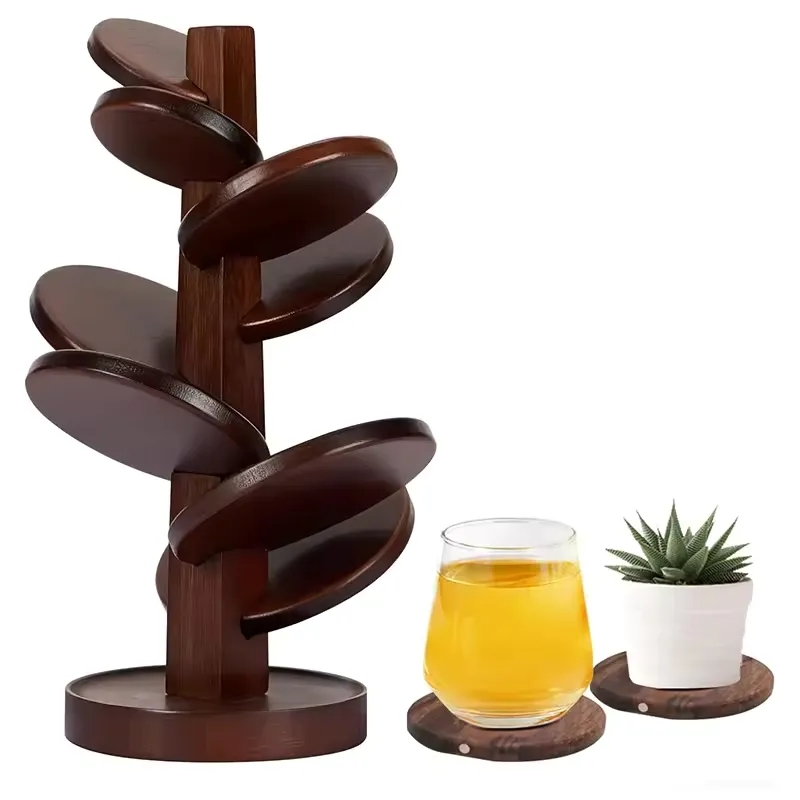 Eight-piece tree pine coaster set 2