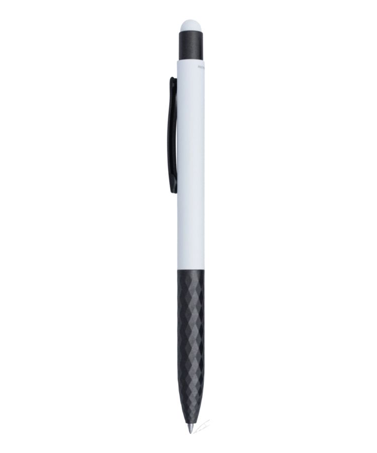 Union Printed - Geometric Stylus Satin Soft Touch Gel Click Recycled Aluminum Pen 1