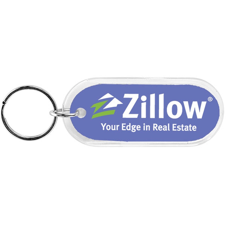 Long Oval Crystal Key Tag