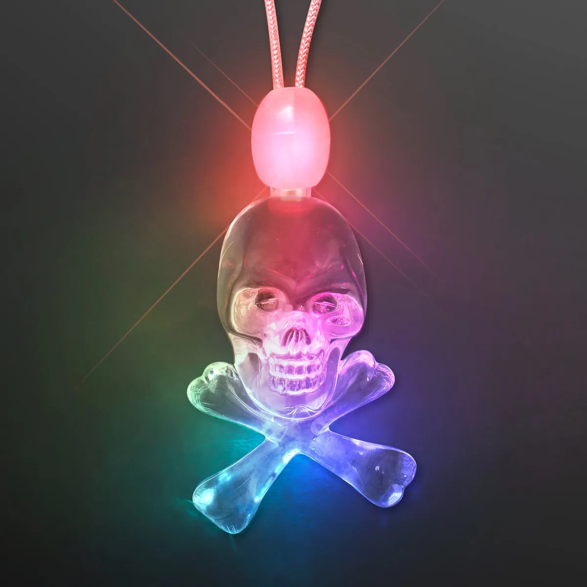 Skull & Crossbones LED Acrylic Necklace 2