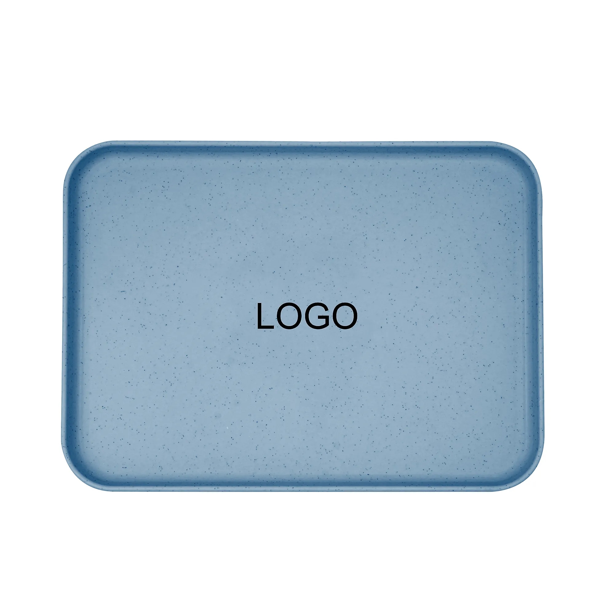 Rectangle Lightweight Wheat Straw Food Tray Plastic Plate 2