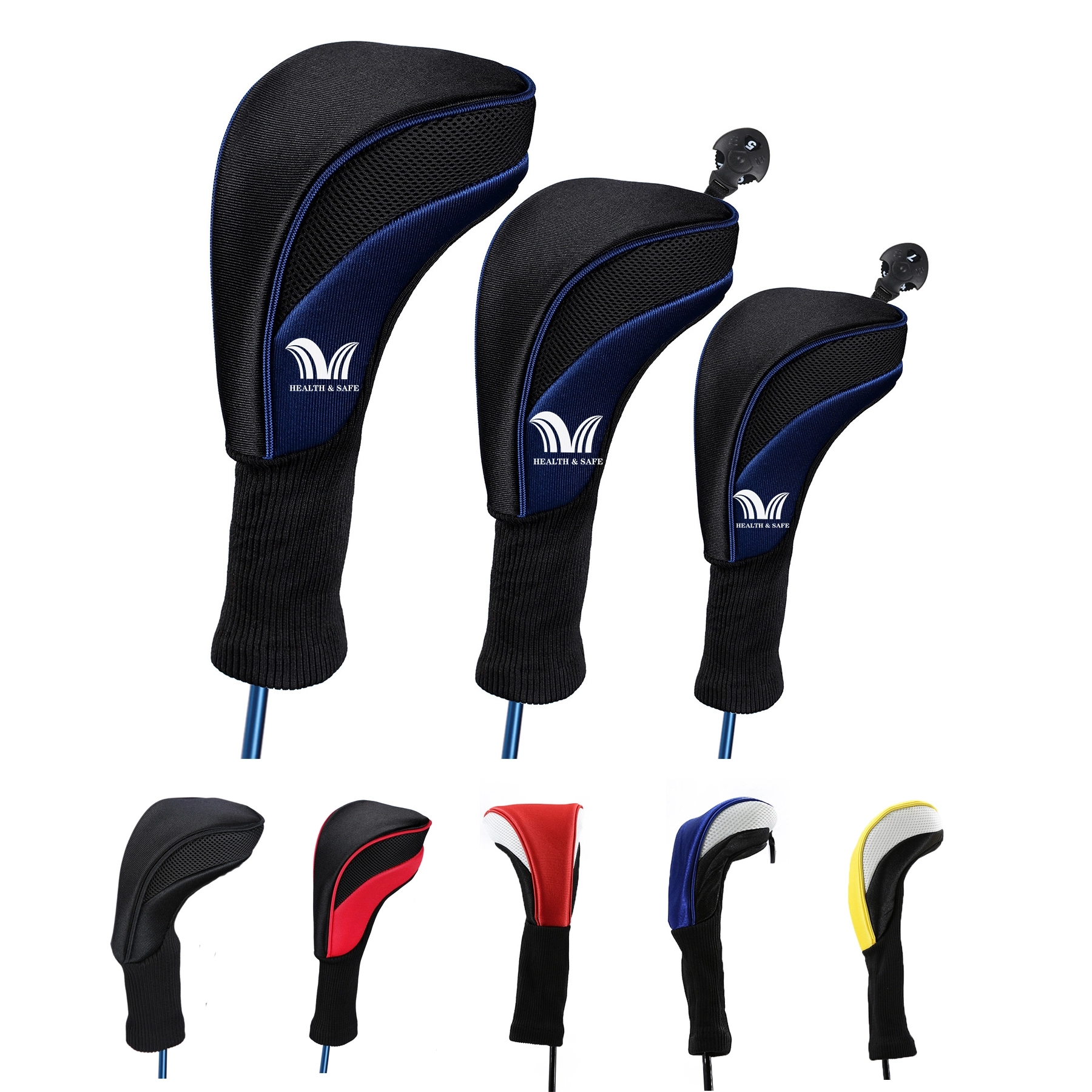 Golf Head Cover Leather Headcovers Set Fits Irons 1