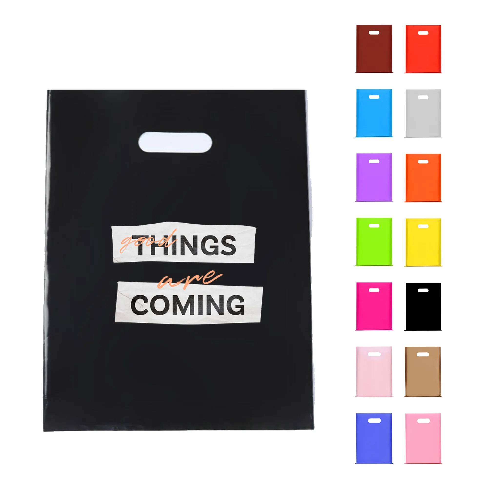 Small Business Plastic Boutique Bags With Die Cut Handles