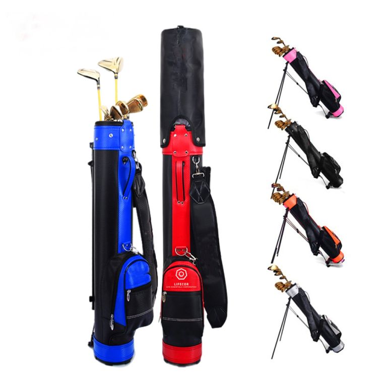 PU Sunday Golf Bag with Strap and Stand 2