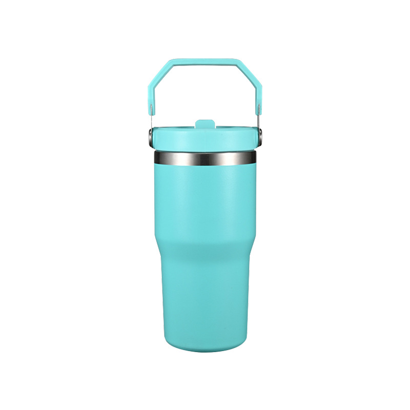 20 Oz. Vacuum Tumbler w/ Handle & Flip Straw Lid 10