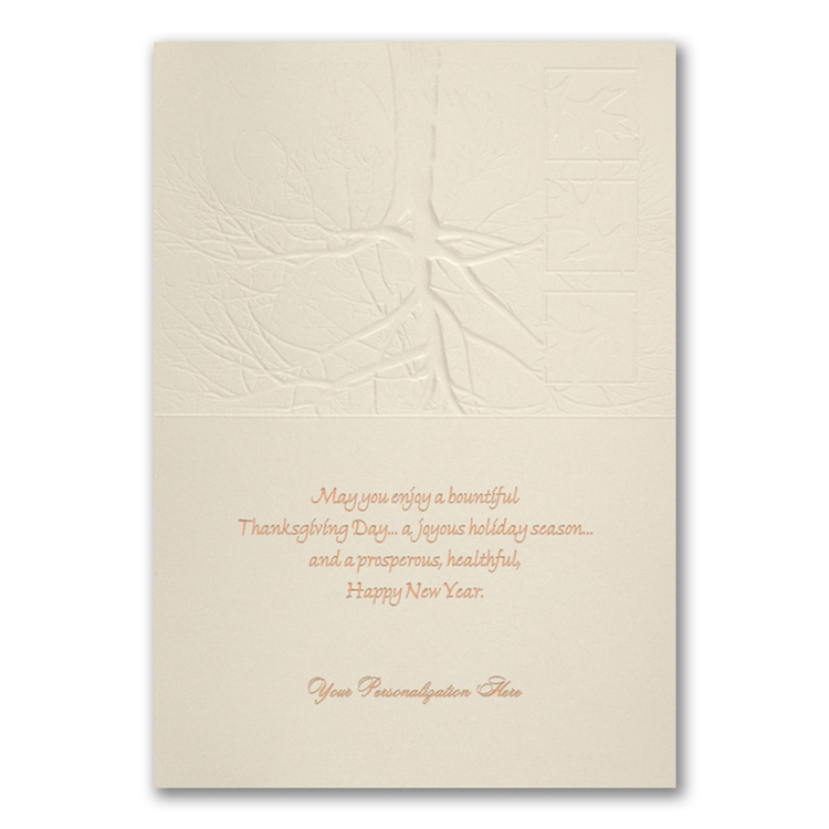 Copper Leaves of Thanks Thanksgiving Card 2
