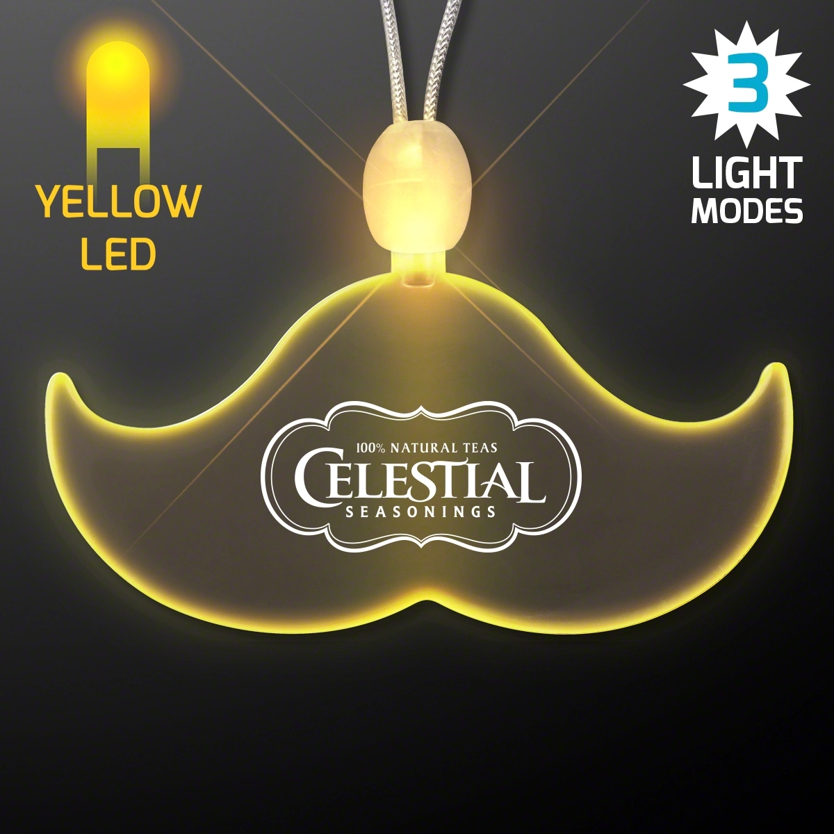 Acrylic Mustache Shape Necklace with LED 3