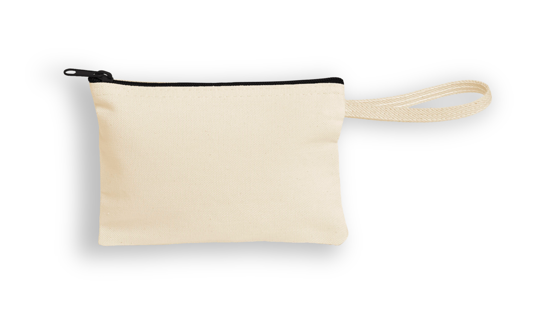 Canvas Wristlet Pouch with Black Zipper 5