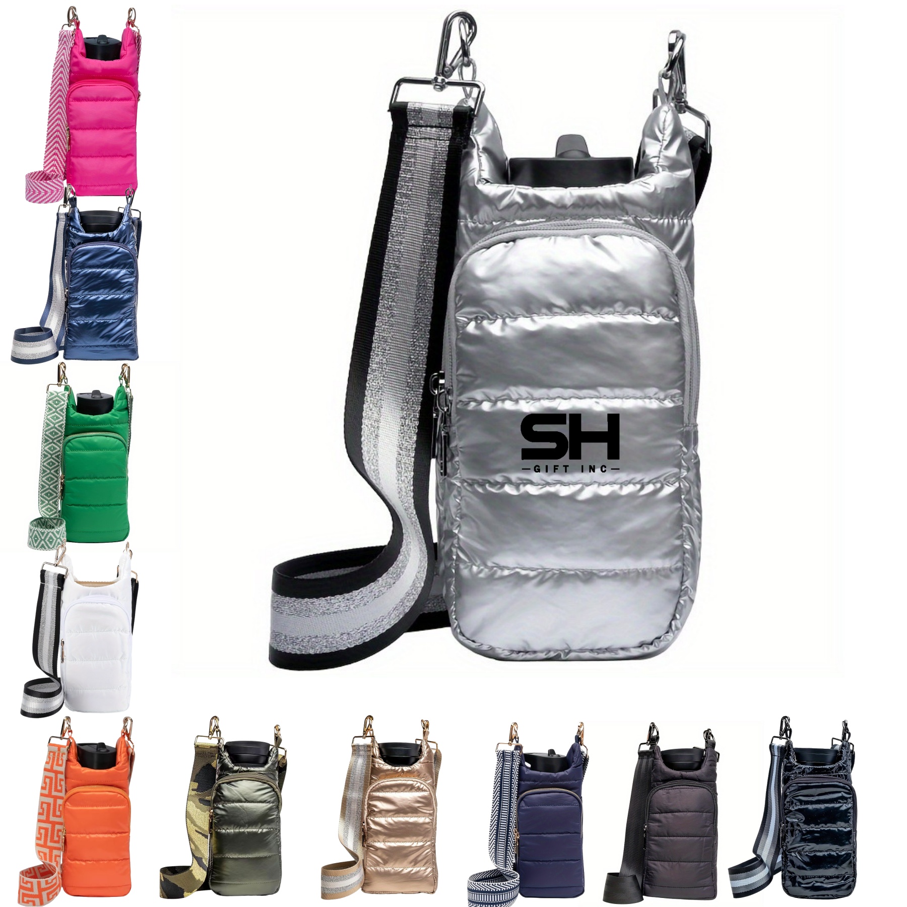 Crossbody Water Bottle Cooler Bag with Adjustable Strap 3