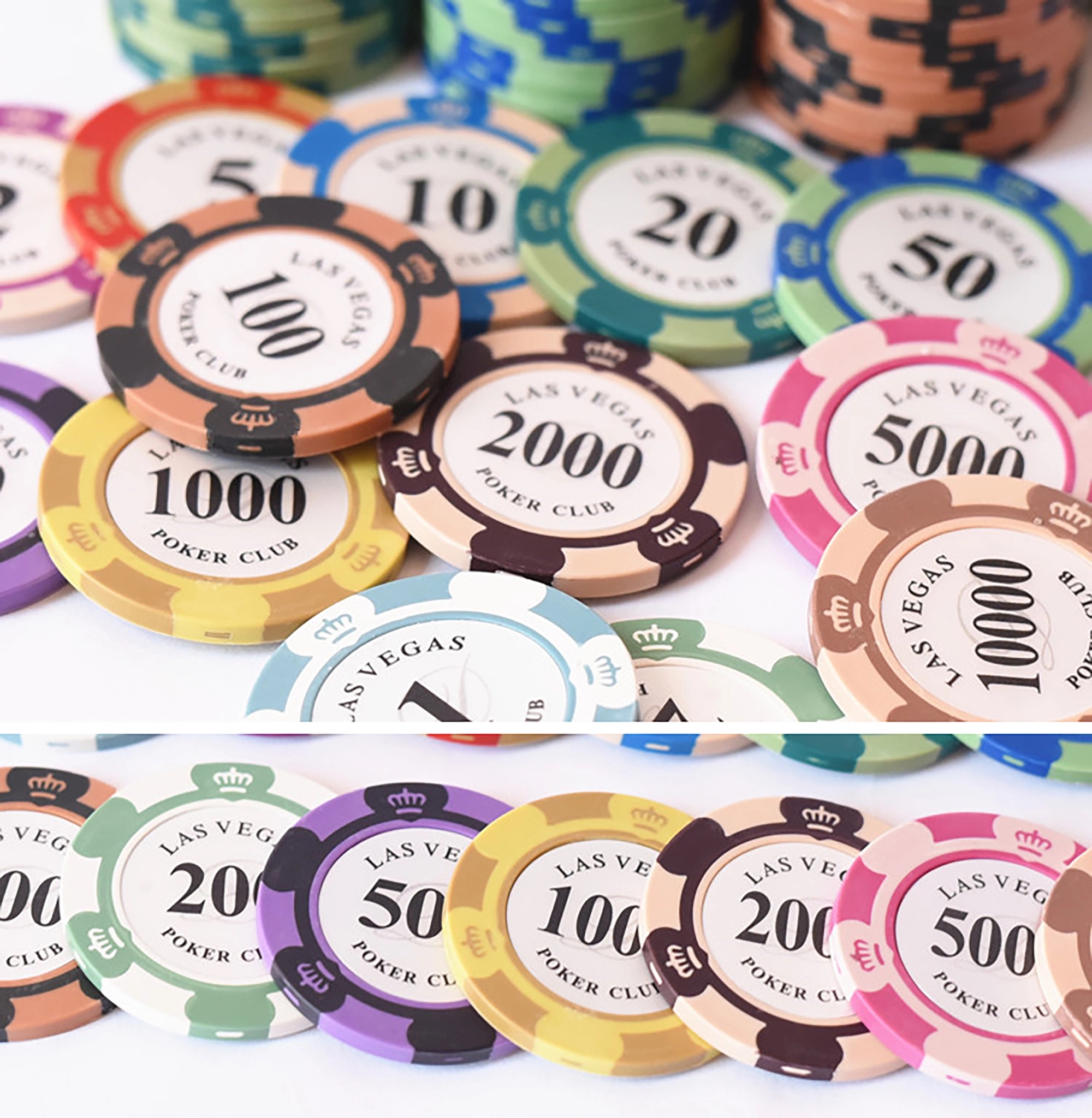MOQ 50pcs 13.5g Professional Customized Clay Poker Chip 20