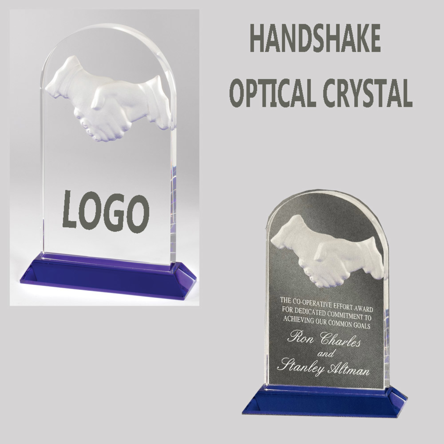 Hand Shake Optical Crystal Award 1