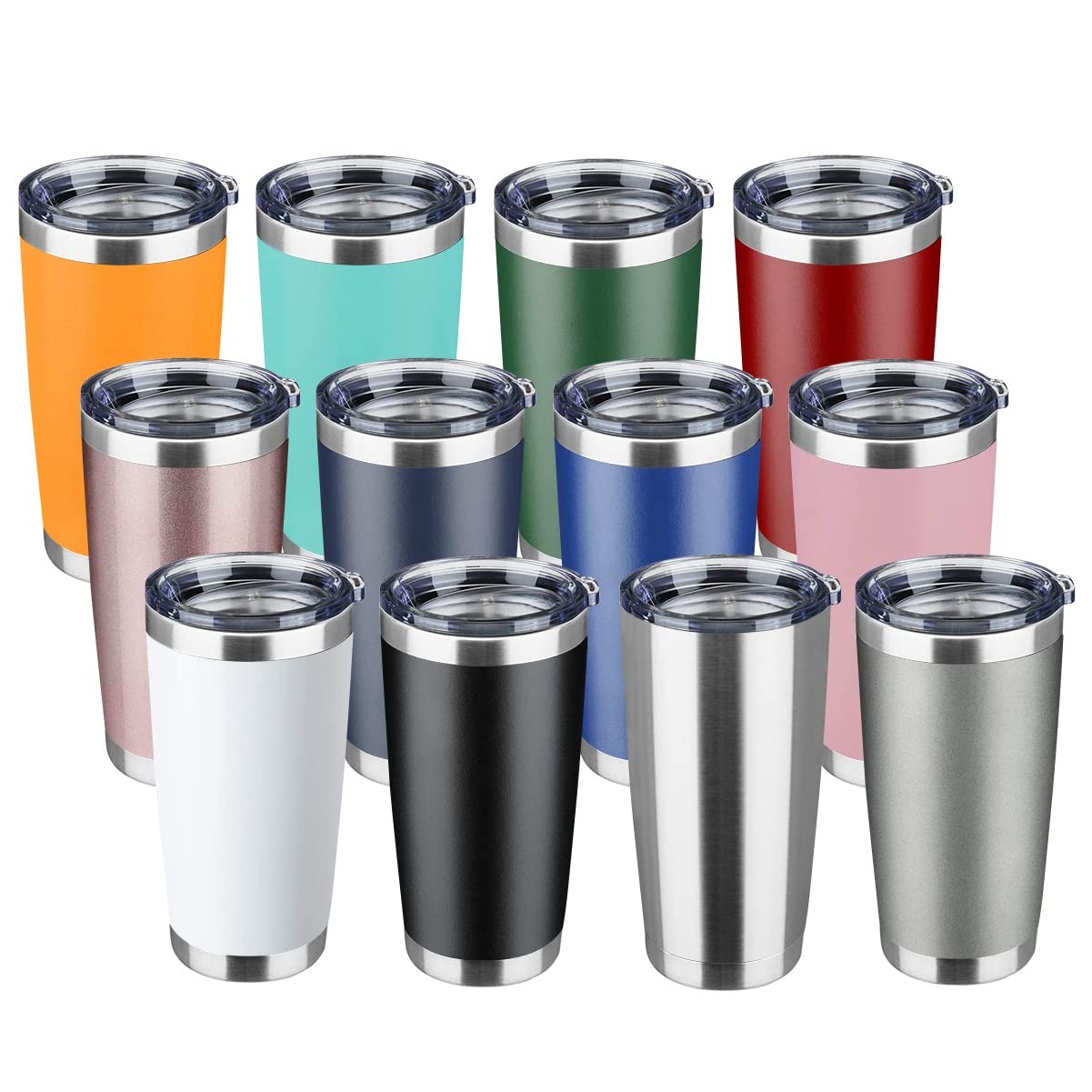 20oz Tumbler Stainless Steel Vacuum Insulated Mug with Lid, Double Wall Travel Mug, Durable Powder 2