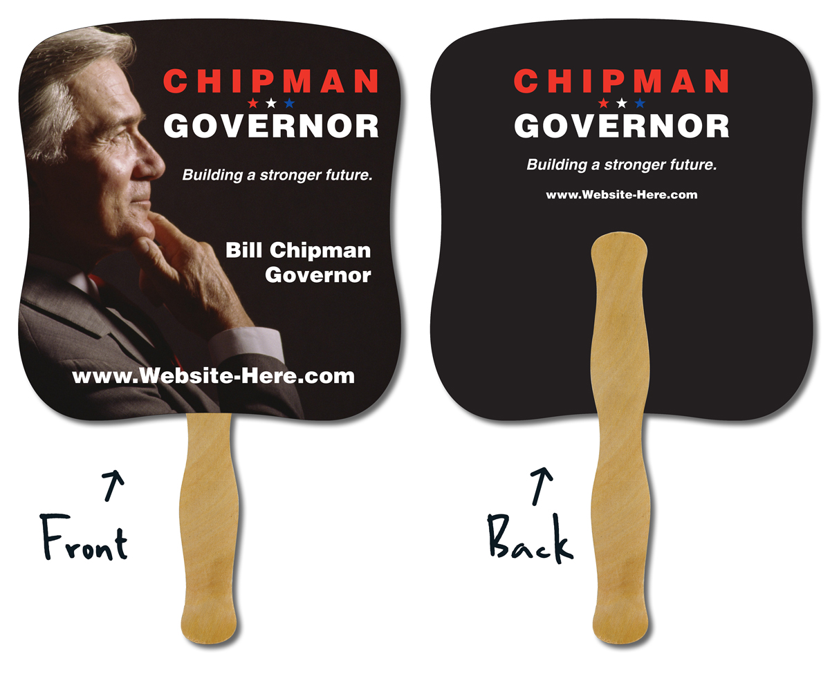 Political Hand Fan - 7.375x7.75 Laminated -14 pt. 2