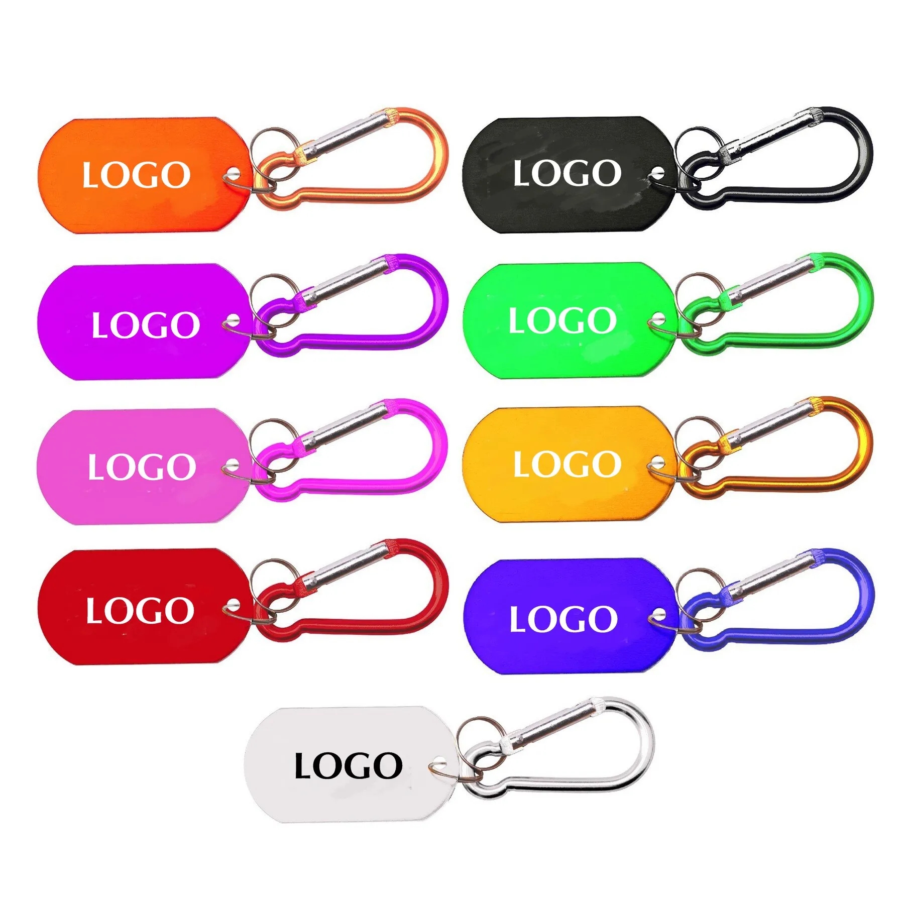 Aluminum Metallic Key Holder & Dog Tag w/Carabiner 3